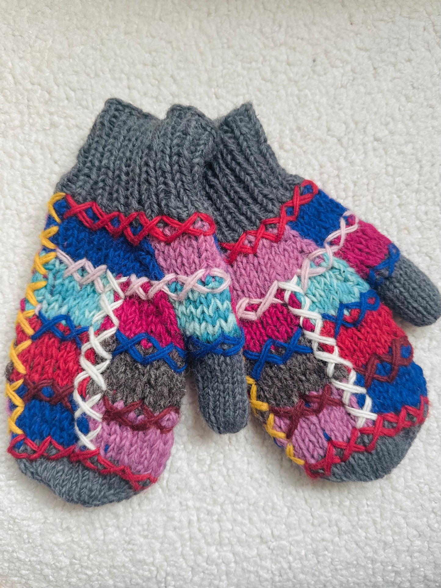 Handmade Wool Mittens – Patchwork Collection