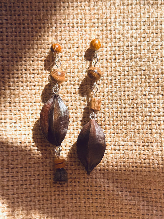“Whispers of the Forest” Asymmetrical Starfruit Earrings – Nature’s Balance Collection