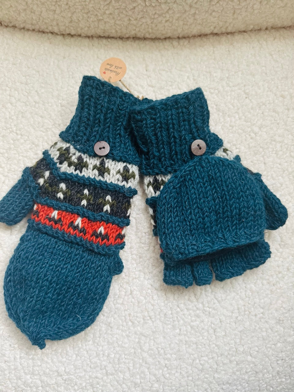 Hand Knit Wool Mittens & Gloves – Fleece Lined, One of a Kind, Handmade in Nepal