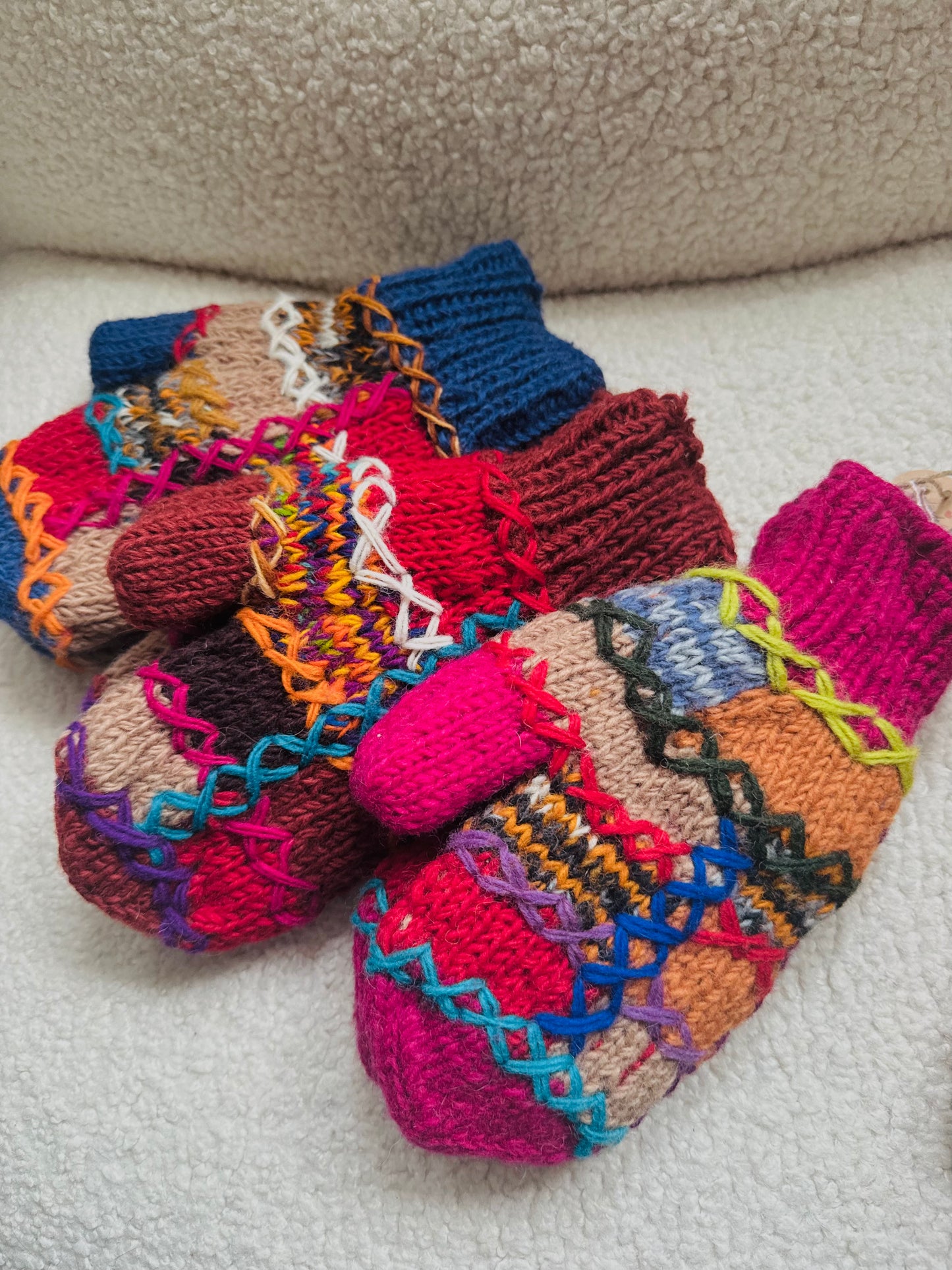 Handmade Wool Mittens – Patchwork Collection