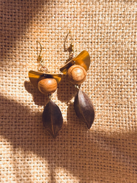 “Bodhi Bloom” Earrings – Starfruit & Seed Harmony