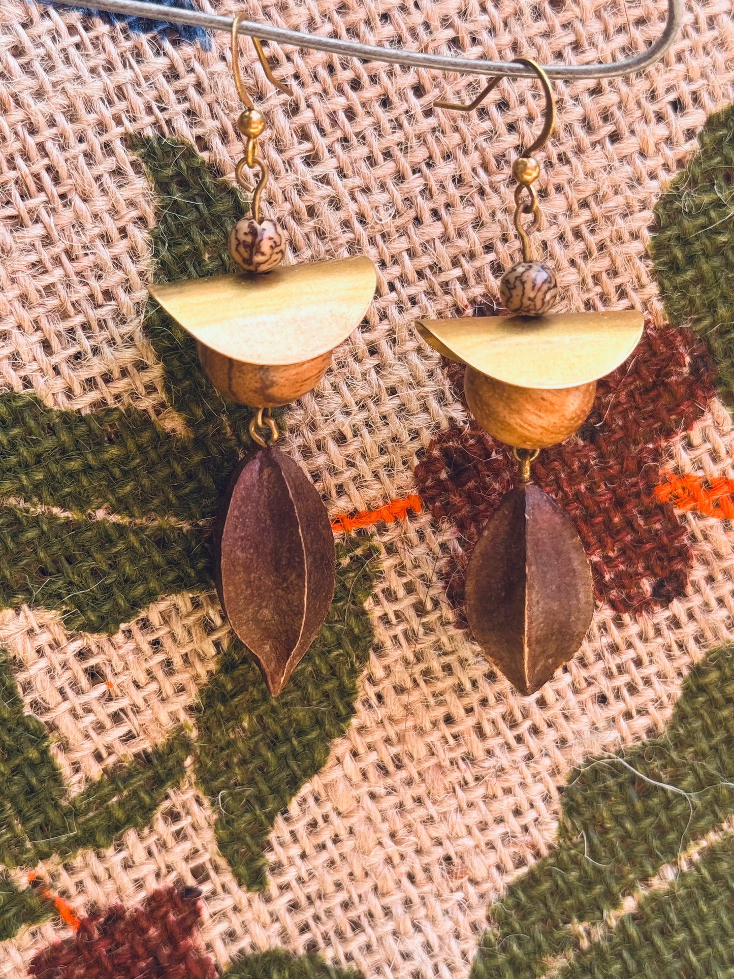“Bodhi Bloom” Earrings – Starfruit & Seed Harmony