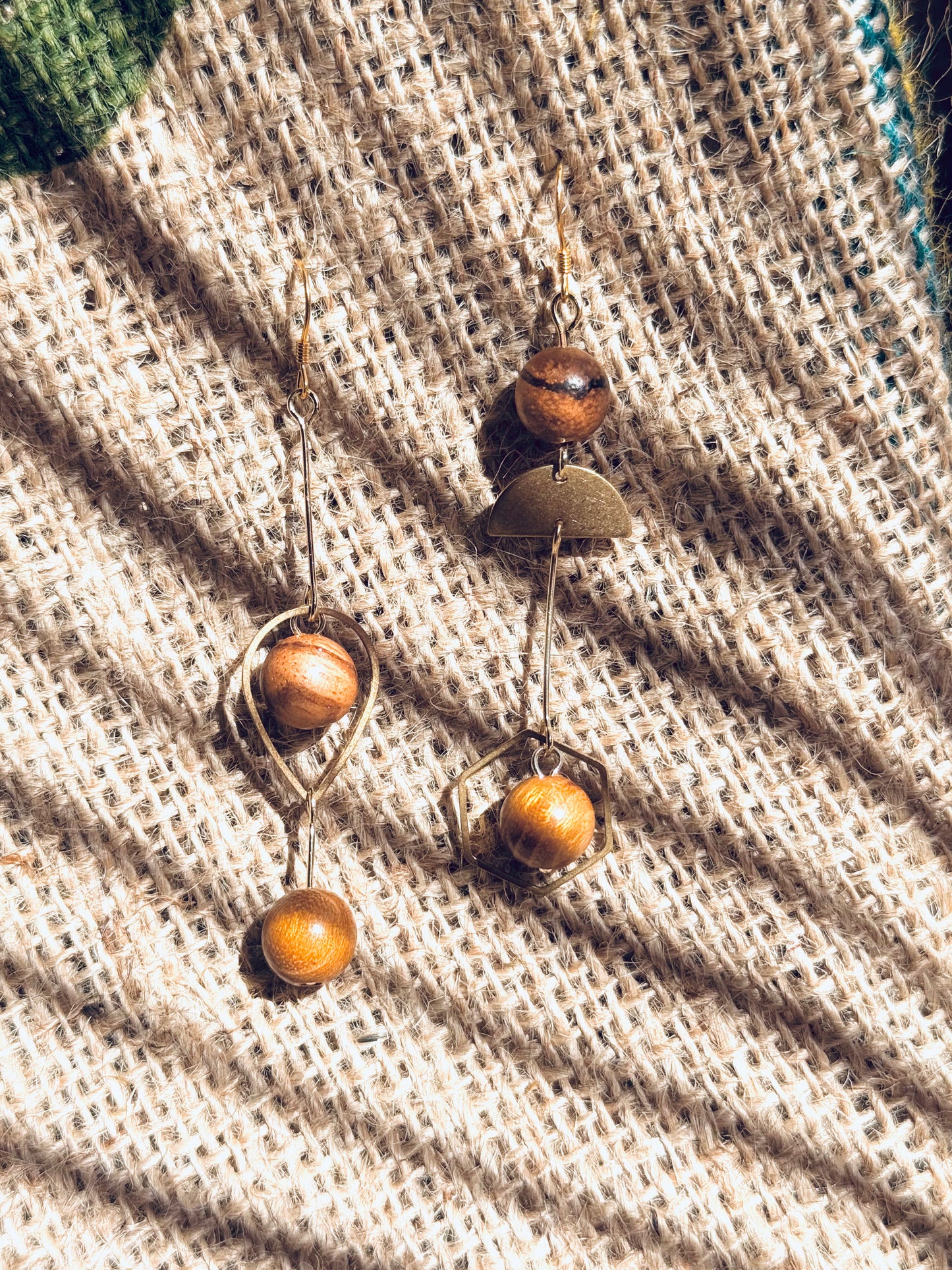“Aura Balance” Earrings – Agarwood & Golden Wood