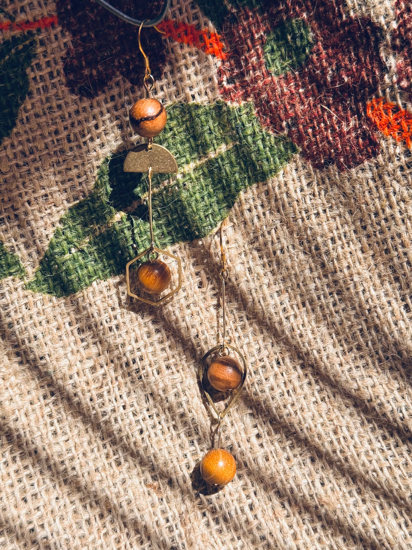 “Aura Balance” Earrings – Agarwood & Golden Wood