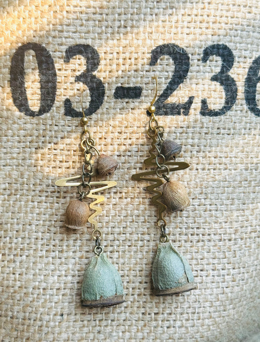 Bell Rhythm · Eucalyptus Pod + Copper Hook Earrings
