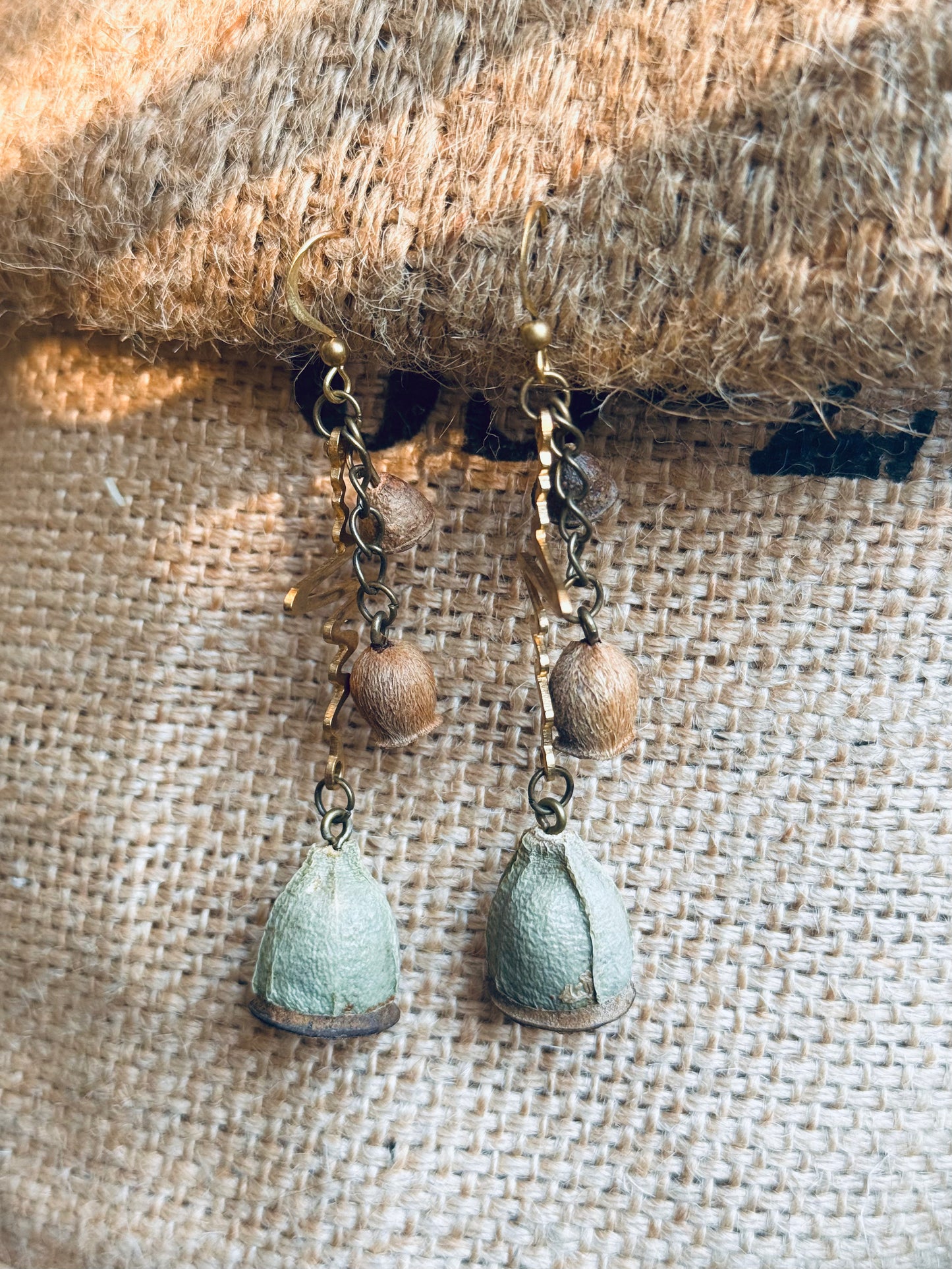Bell Rhythm · Eucalyptus Pod + Copper Hook Earrings