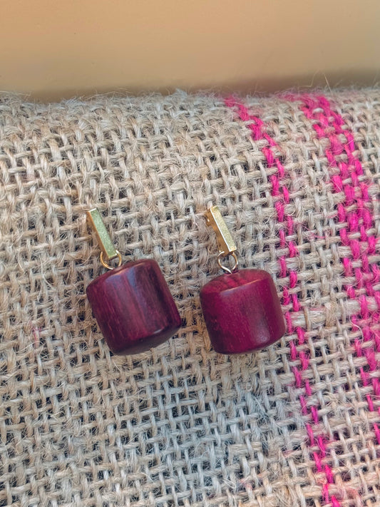 Rosewood Drop Earrings | 14k Gold-Plated Needle