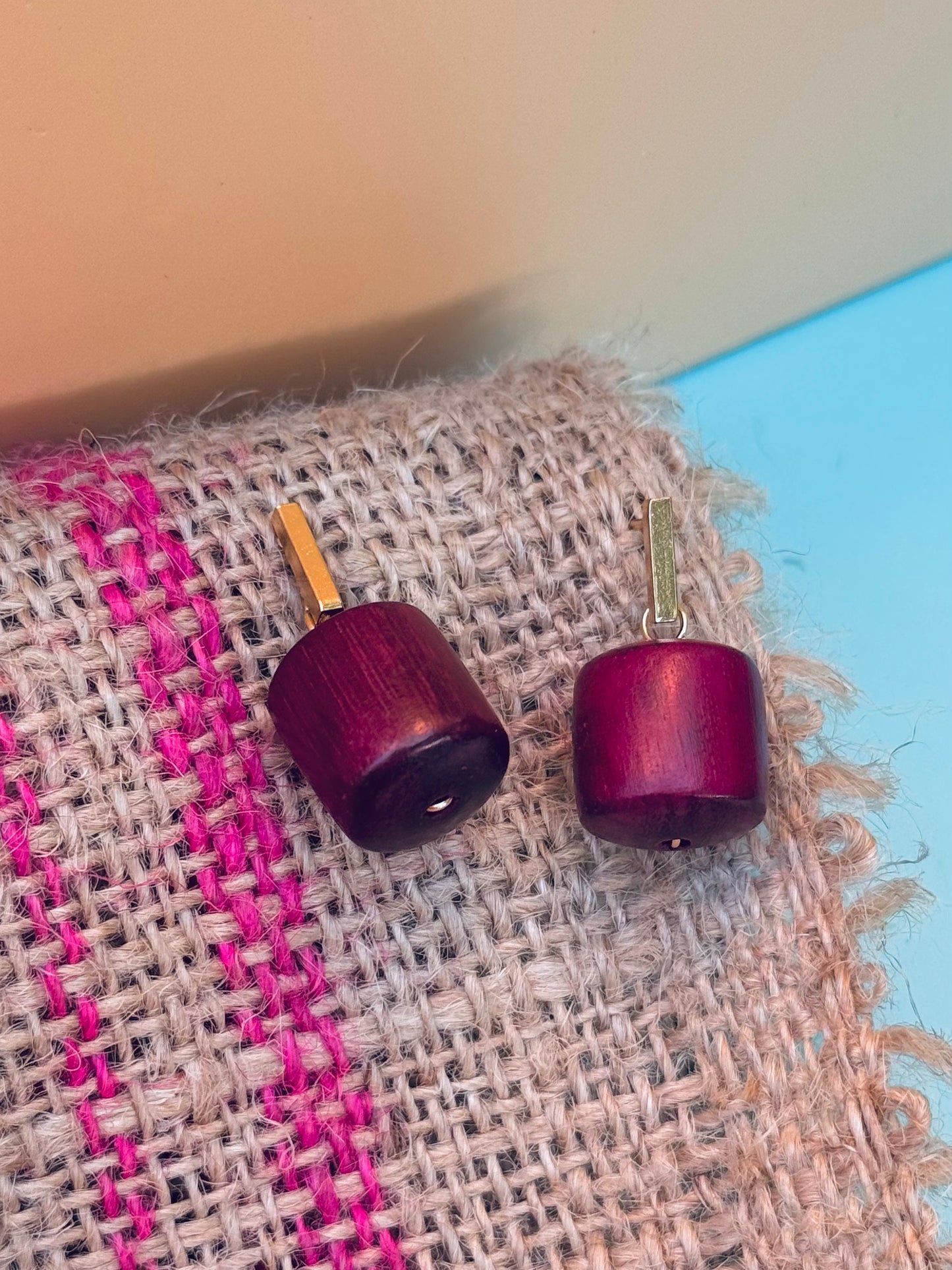 Rosewood Drop Earrings | 14k Gold-Plated Needle