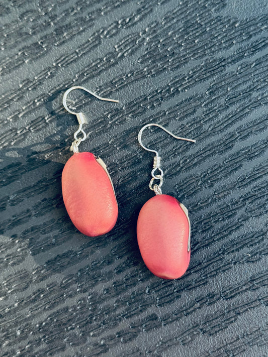 Green Bodhi Seed & Olive Slice Earrings