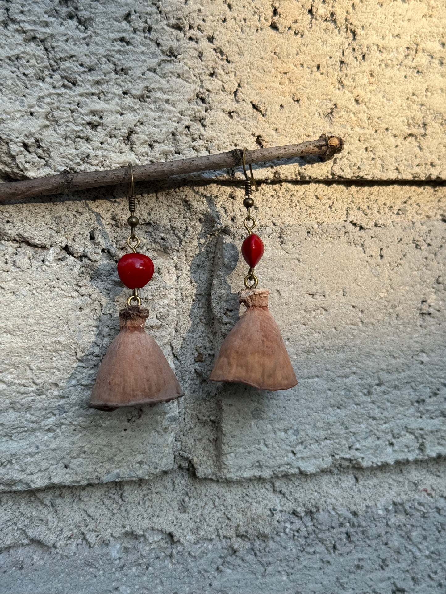 Lotus Pod & Love Bean Earrings Organic | Lightweight | Nature-Inspired