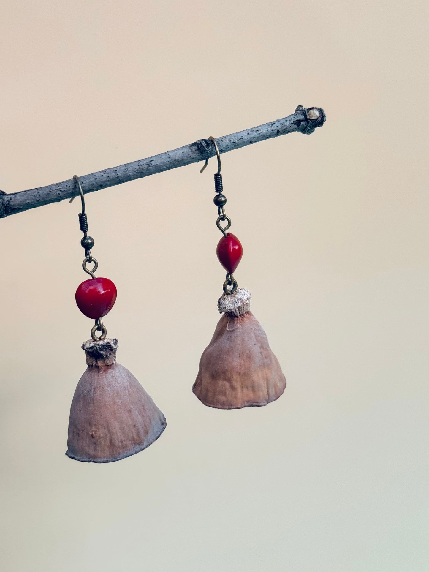 Lotus Pod & Love Bean Earrings Organic | Lightweight | Nature-Inspired