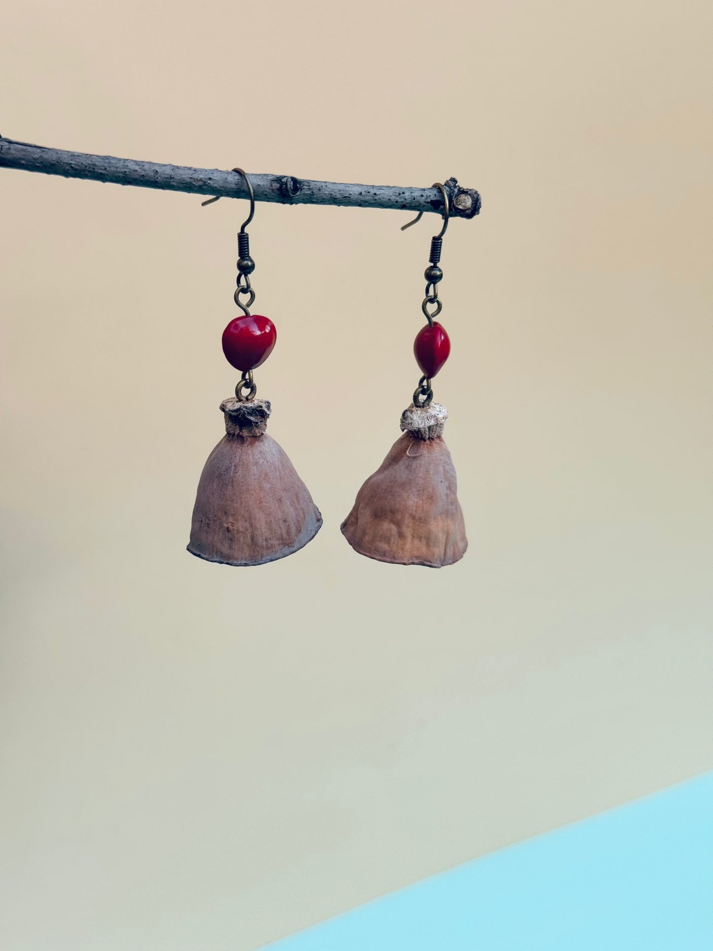 Lotus Pod & Love Bean Earrings Organic | Lightweight | Nature-Inspired