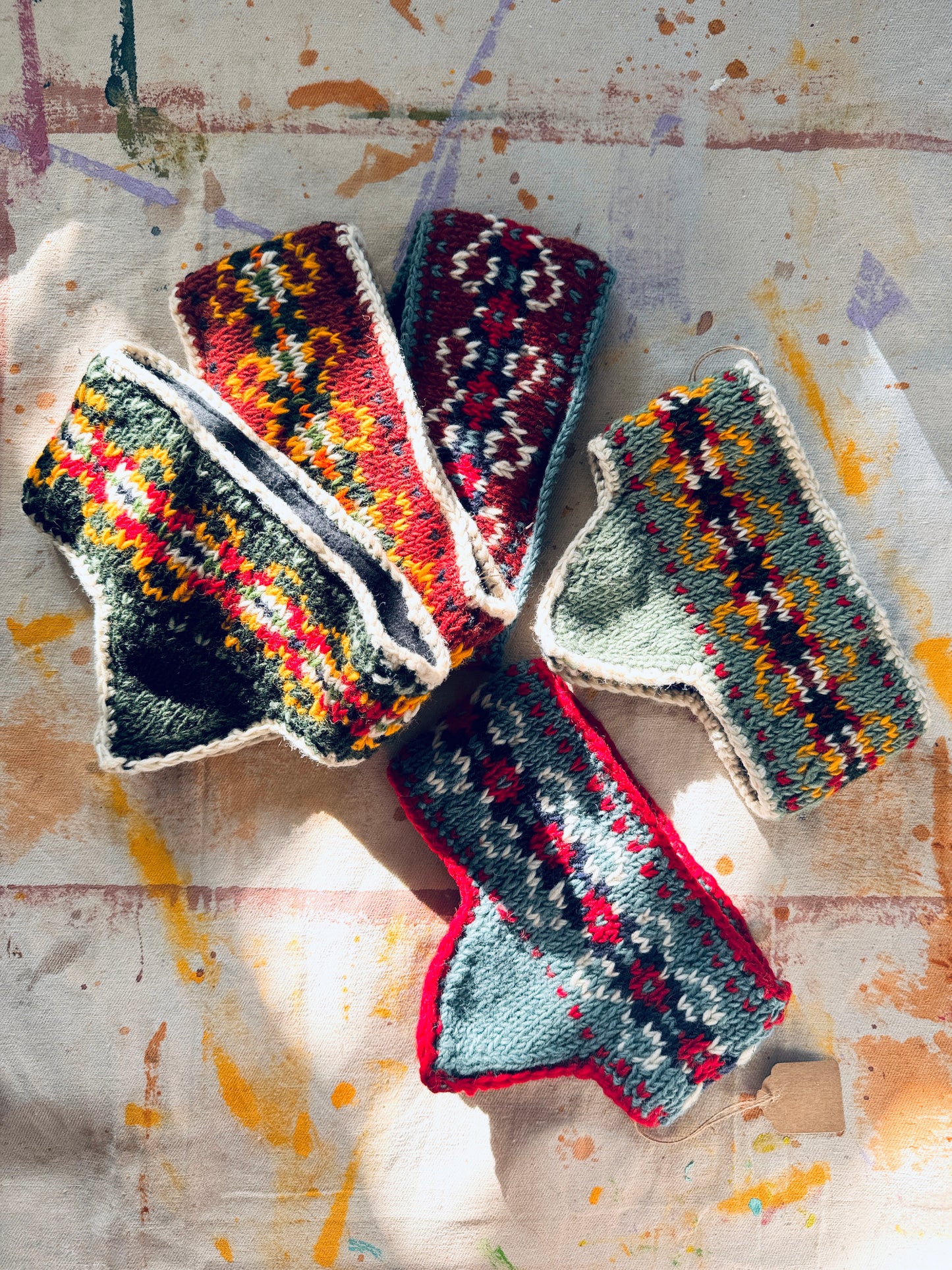 Hand Knit Wool Ear Warmer Headband – Nordic Folk Winter Hairband | Made in Nepal