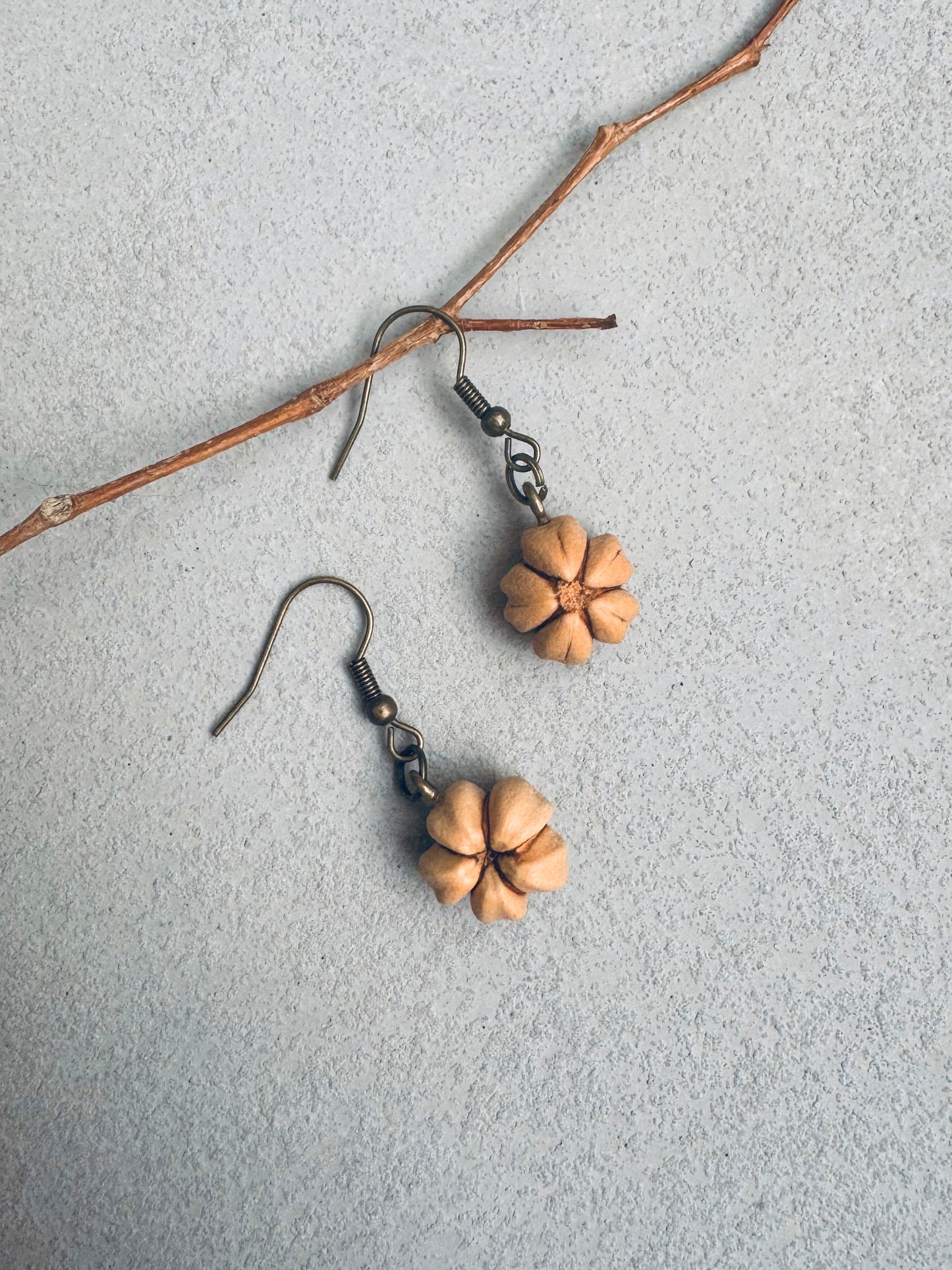 Five-Blessing Bodhi Seed Earrings – Antique Bronze Hook