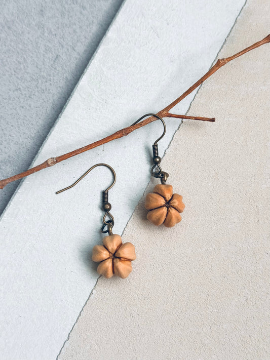 Five-Blessing Bodhi Seed Earrings – Antique Bronze Hook
