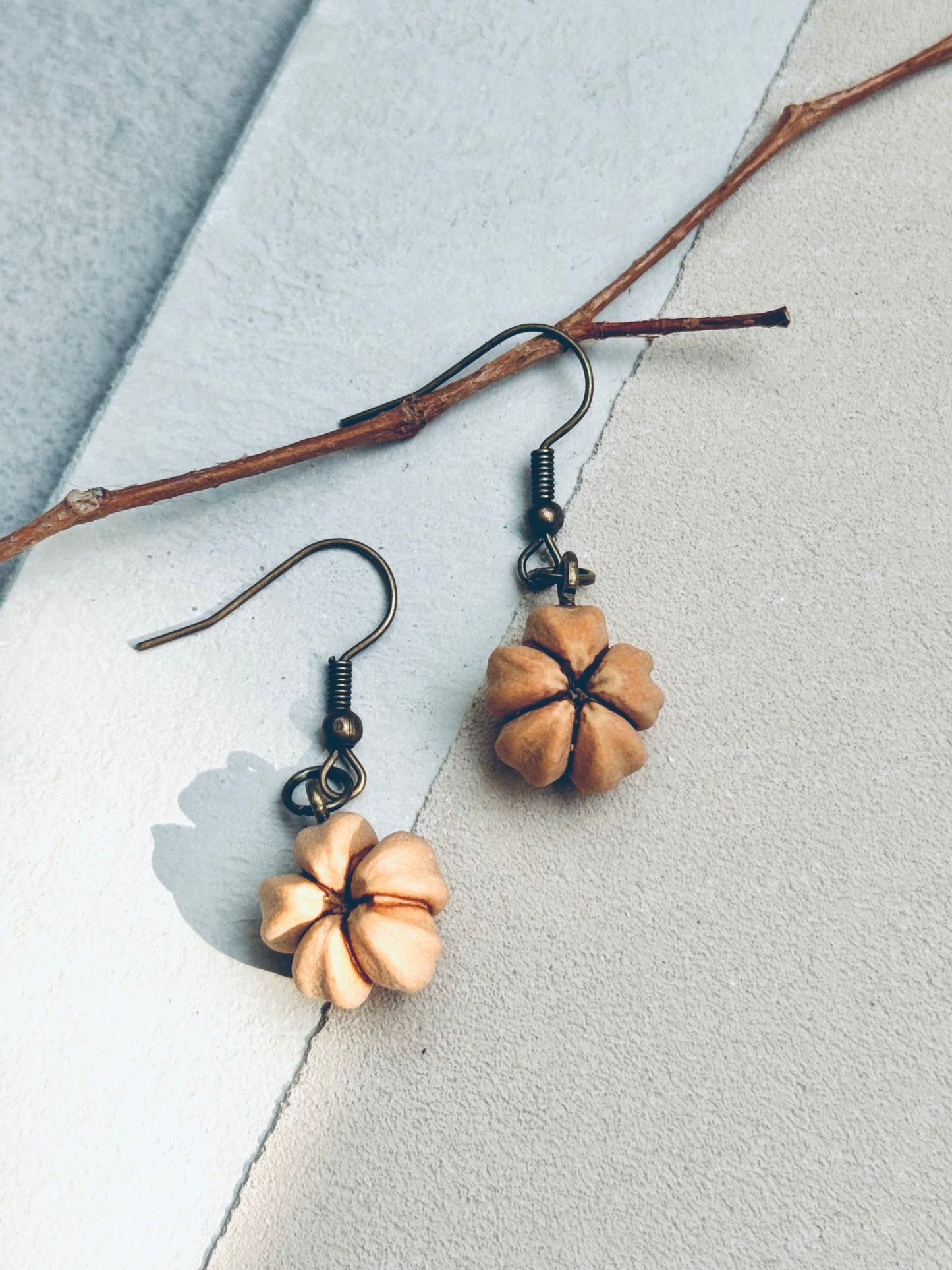 Five-Blessing Bodhi Seed Earrings – Antique Bronze Hook