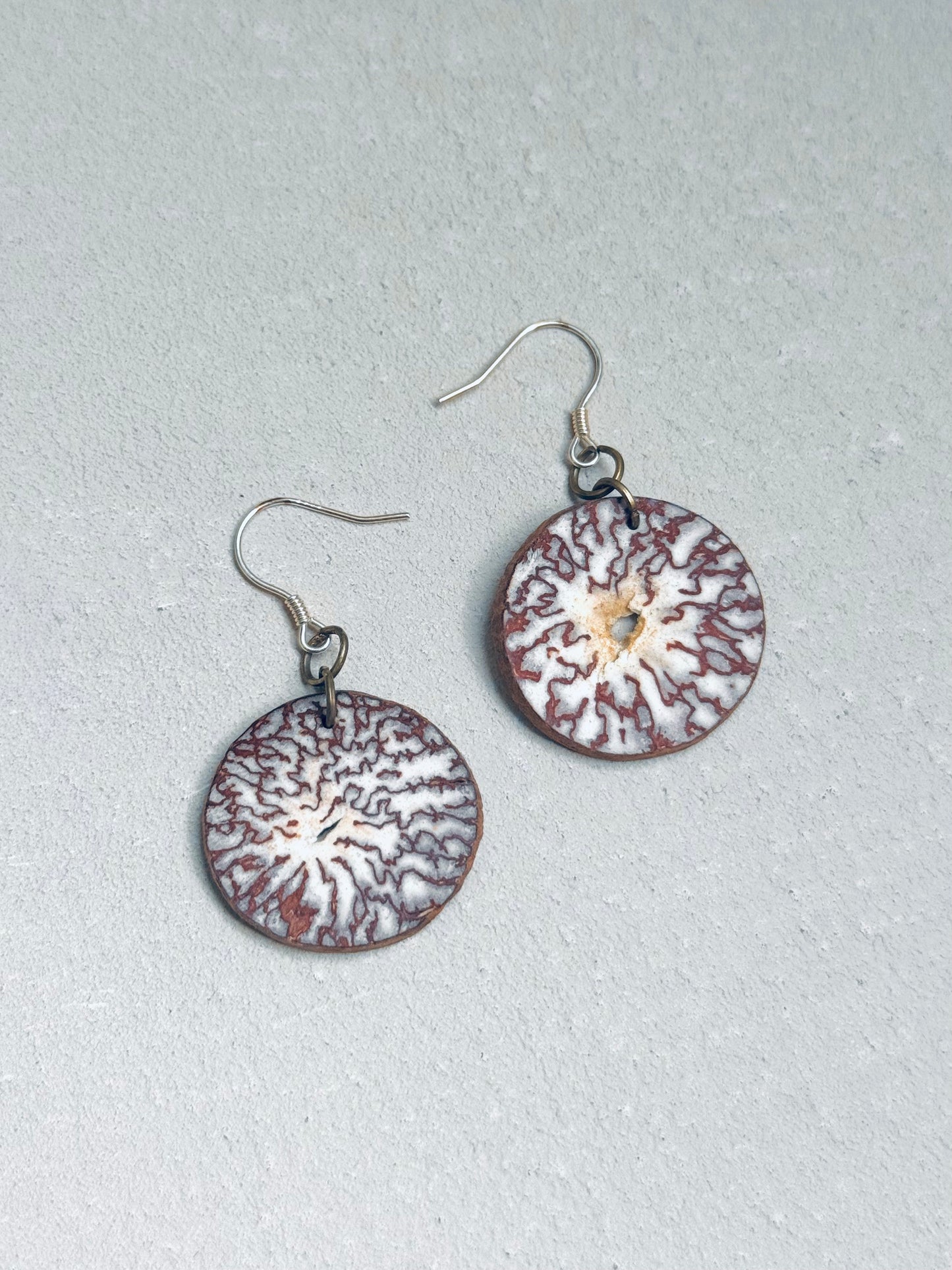 🌿 Betel Beauty – Natural Nut Earrings with Silver Hooks
