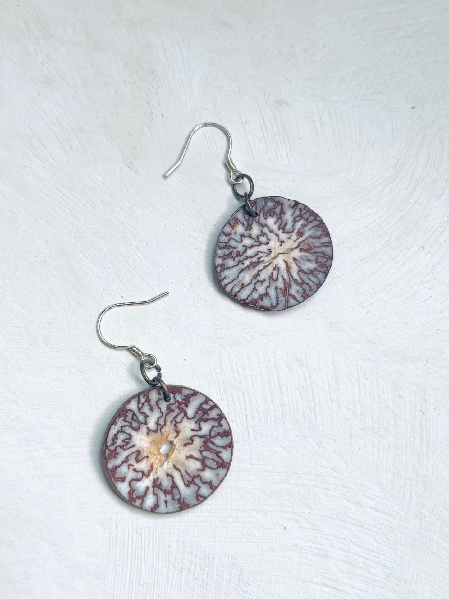 🌿 Betel Beauty – Natural Nut Earrings with Silver Hooks