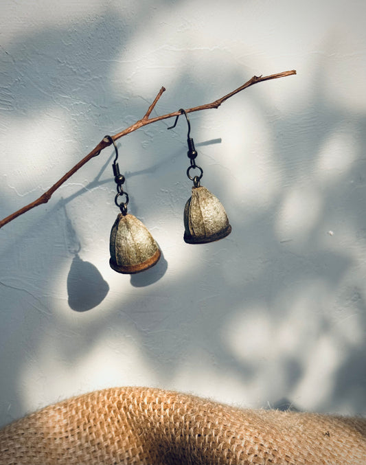 🍃 Bell Fruit Drop Earrings Natural & Unique