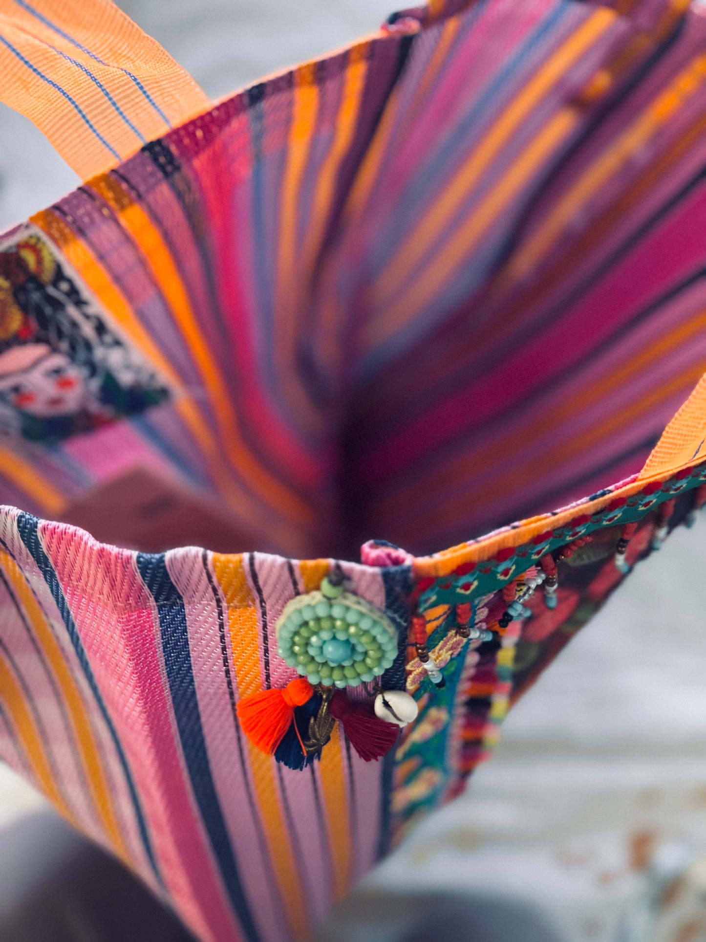 Frida-Inspired Handmade Textile Tote Bag | One of a Kind