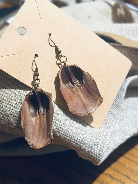 Jute Seed Pod Earrings – Natural Earth Tones