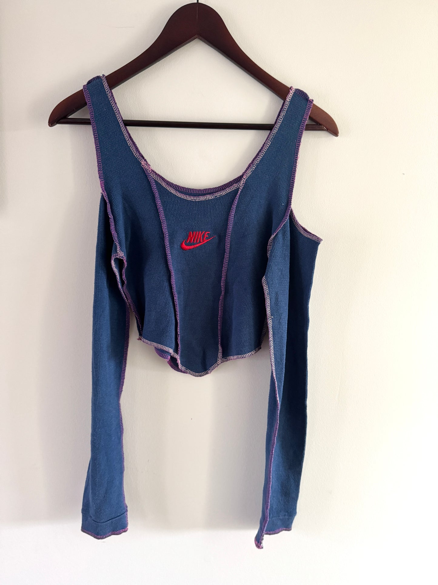 Deconstructed Cut-Out Long Sleeve Crop Top