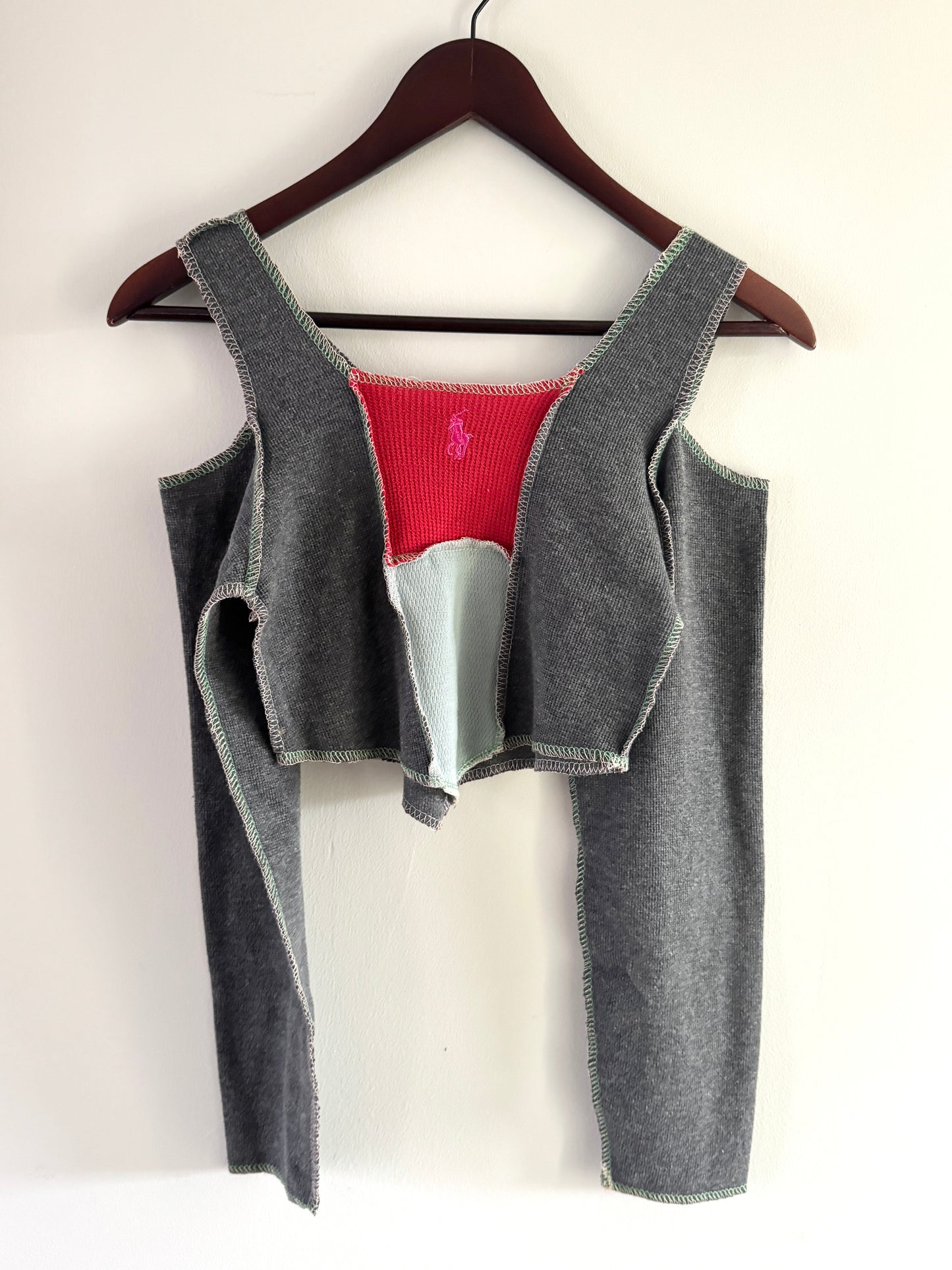 Deconstructed Cut-Out Long Sleeve Crop Top