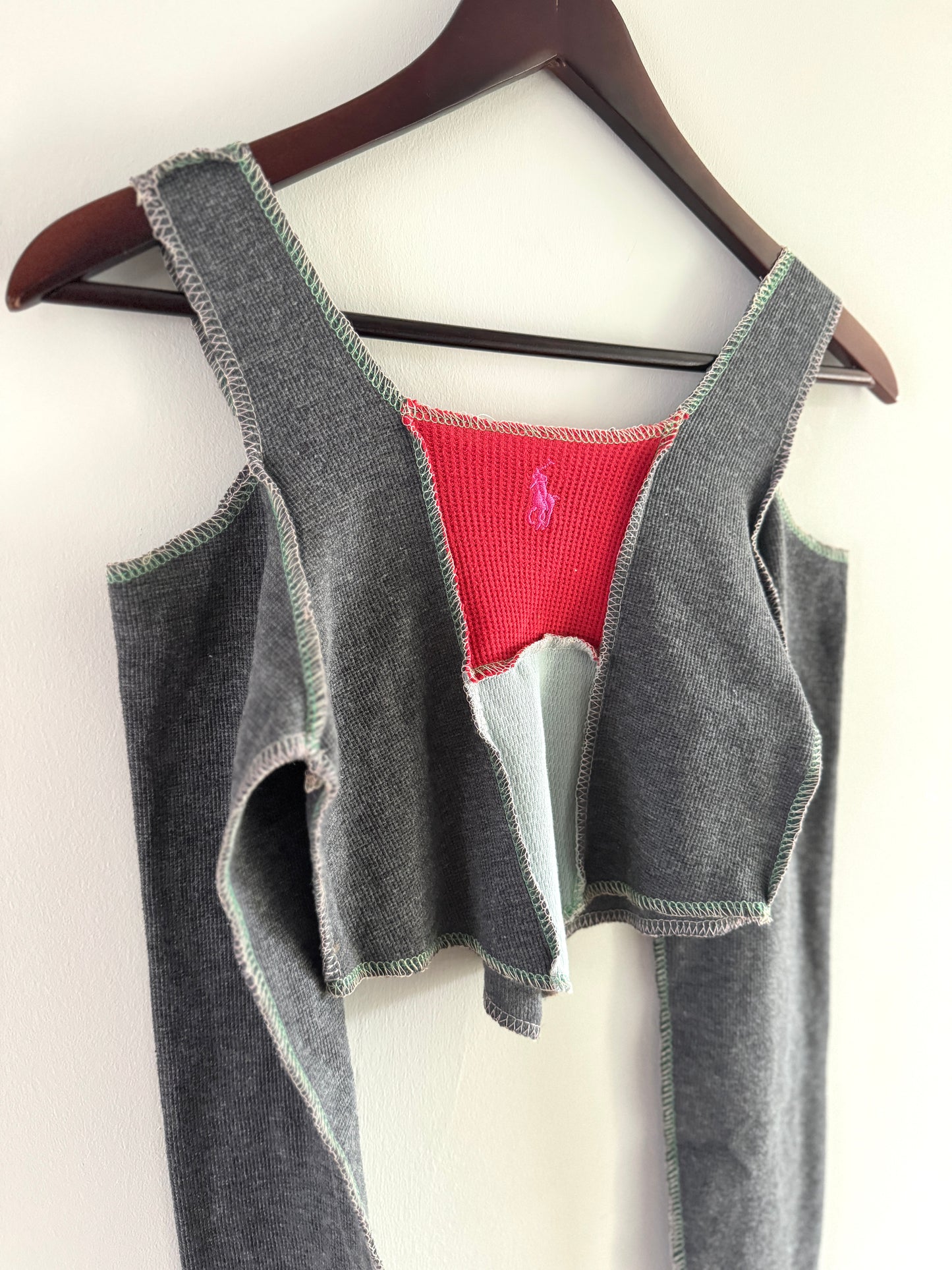 Deconstructed Cut-Out Long Sleeve Crop Top