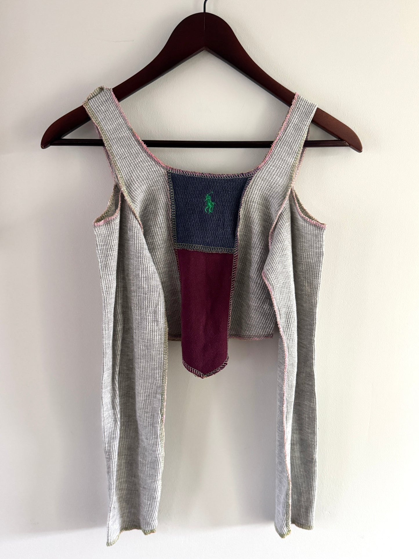 Deconstructed Cut-Out Long Sleeve Crop Top