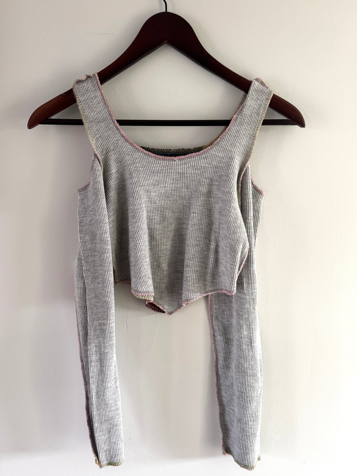 Deconstructed Cut-Out Long Sleeve Crop Top