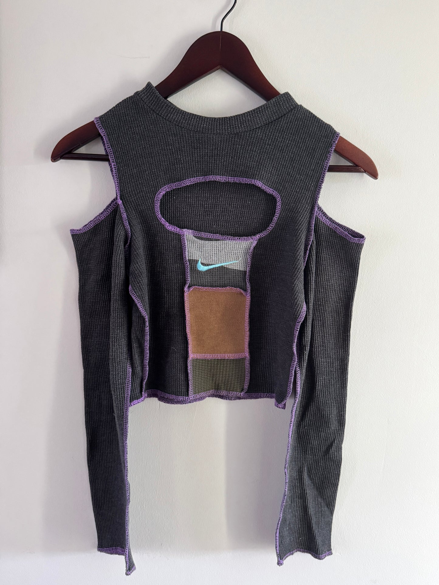 Y2K Deconstructed Knit Top – Long Sleeve Cut-Out