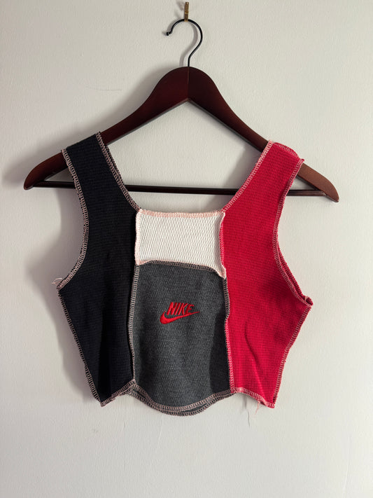 Deconstructed Patchwork Crop Top – Y2K Streetwear Series