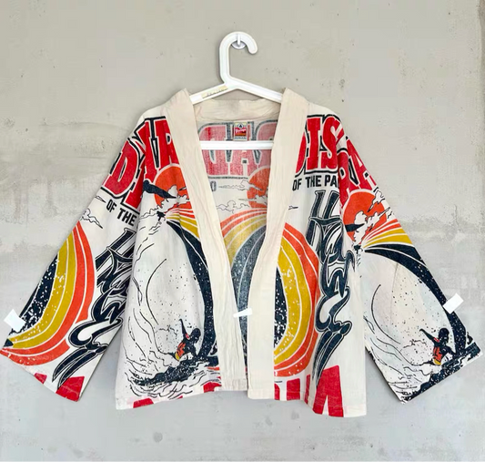 Thai Cotton Kimono Jacket – Vintage Surf Print
