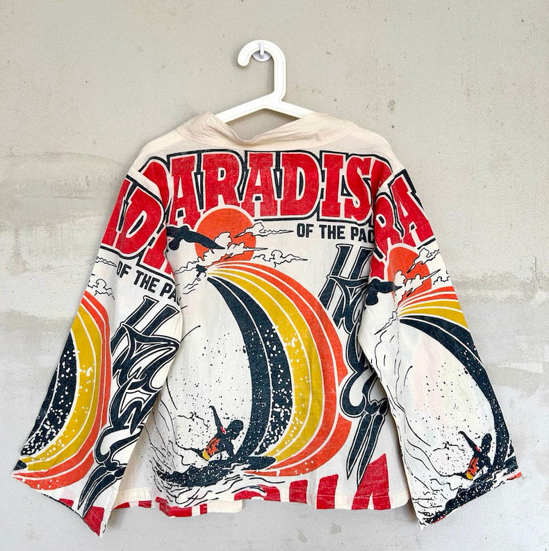 Thai Cotton Kimono Jacket – Vintage Surf Print