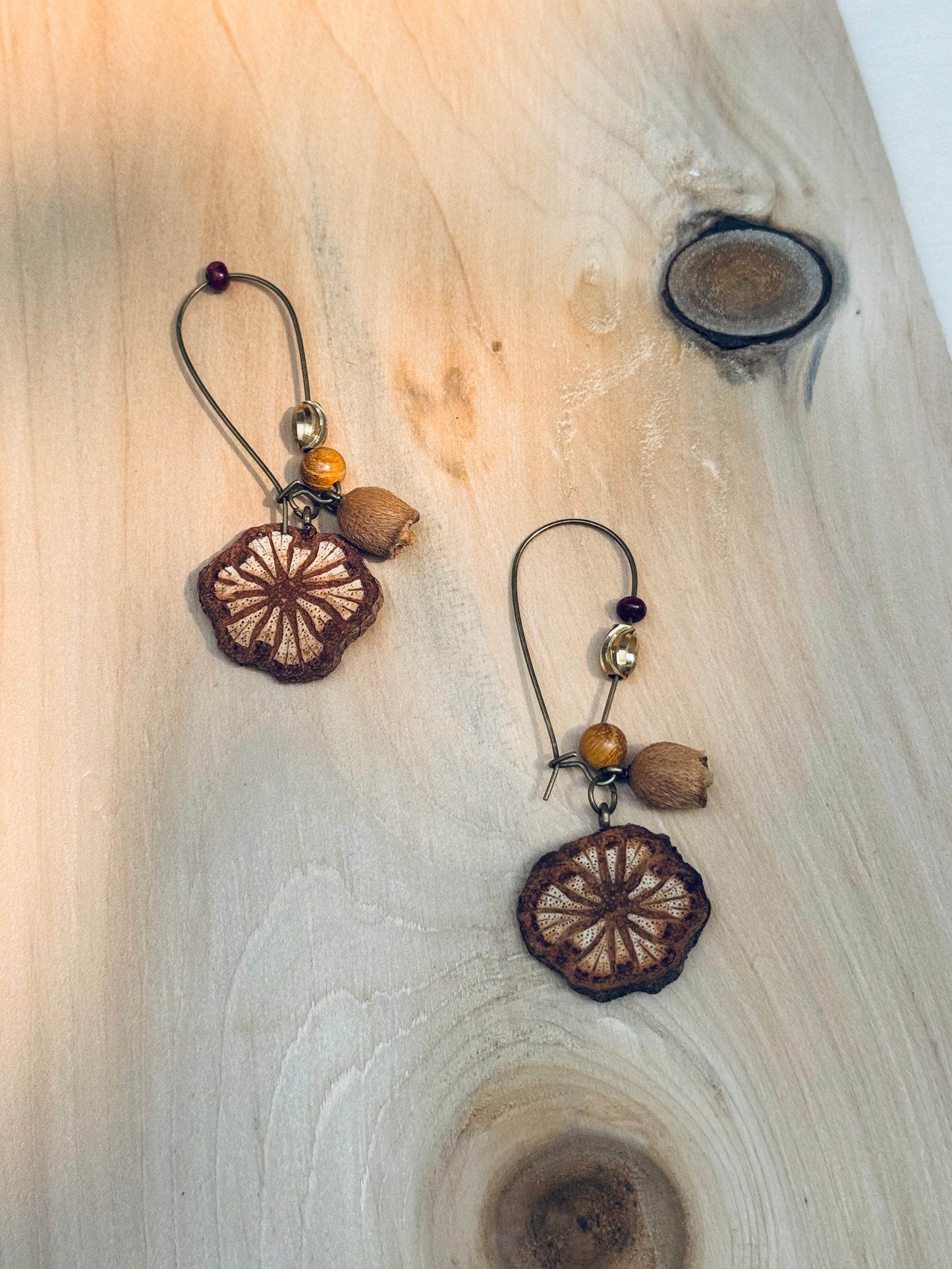 🌿 Red Vine Bloom Earrings