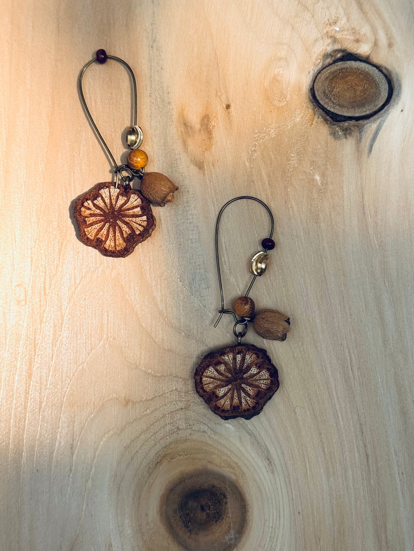 🌿 Red Vine Bloom Earrings