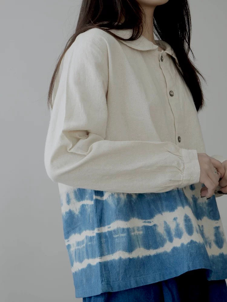 Handmade Indigo Dyed Cotton Shirt | Natural Plant Dye | Thailand Made