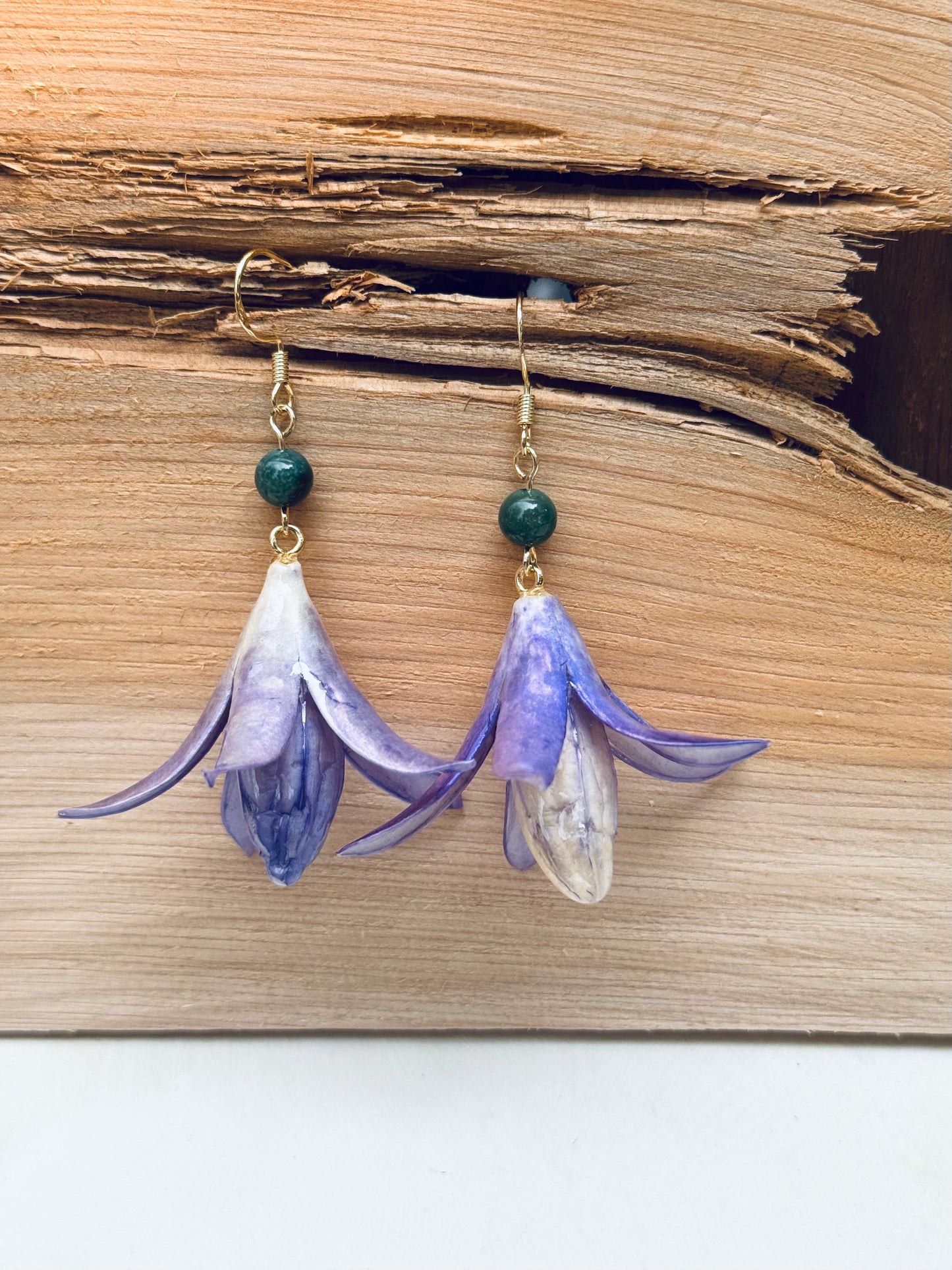 Magnolia Drop Earrings – Real Flower & 14K Gold Accents