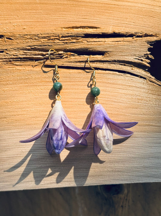 Magnolia Drop Earrings – Real Flower & 14K Gold Accents