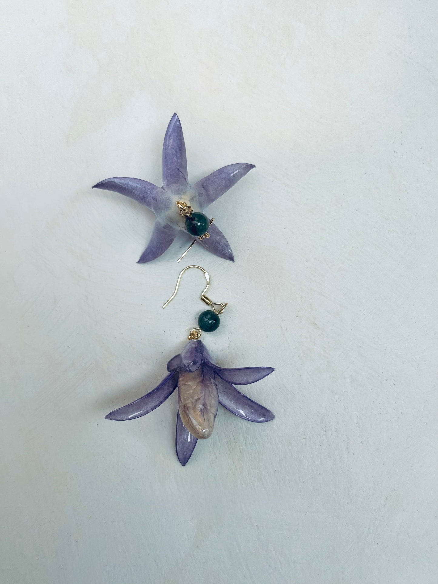 Magnolia Drop Earrings – Real Flower & 14K Gold Accents