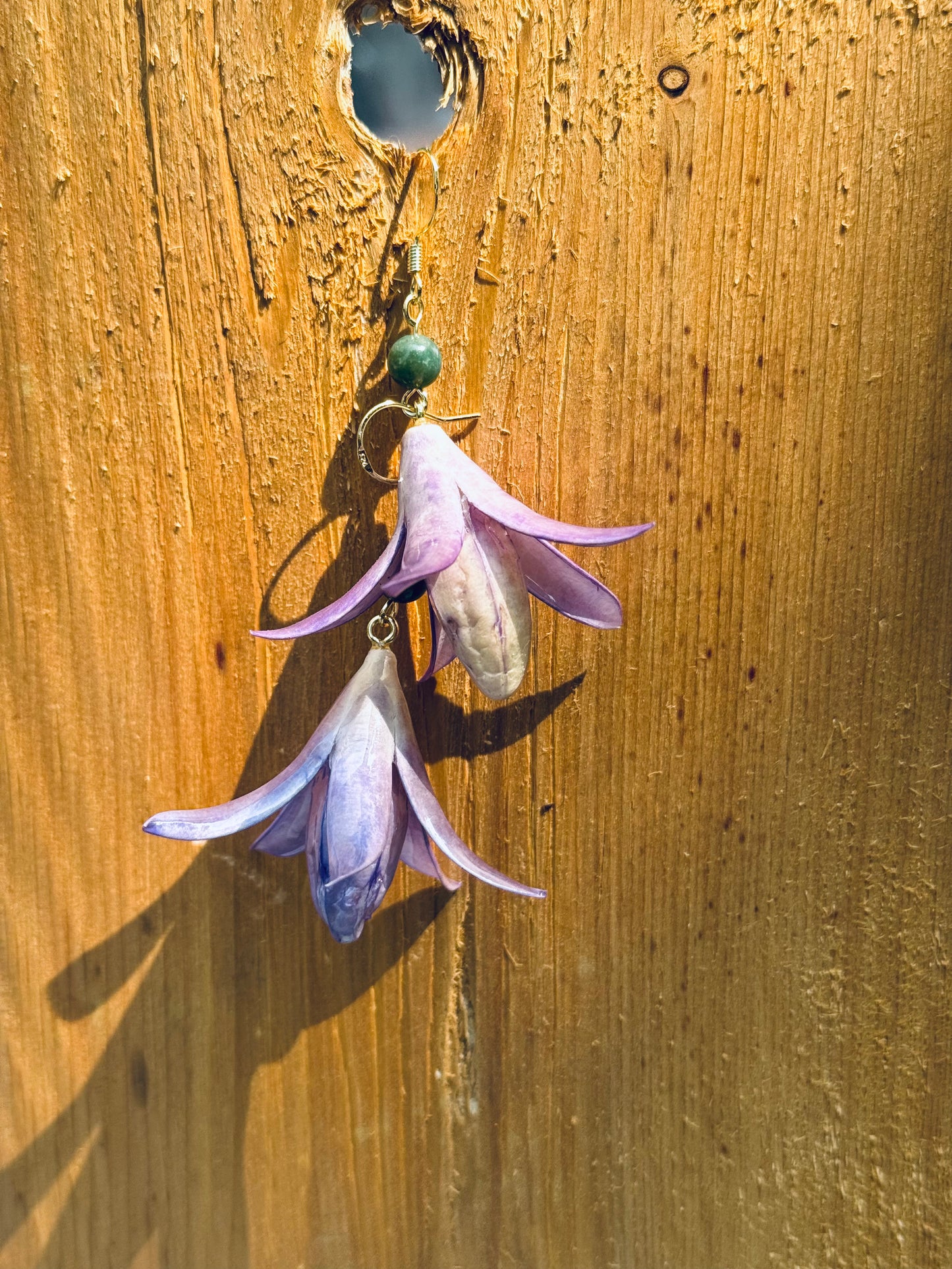 Magnolia Drop Earrings – Real Flower & 14K Gold Accents
