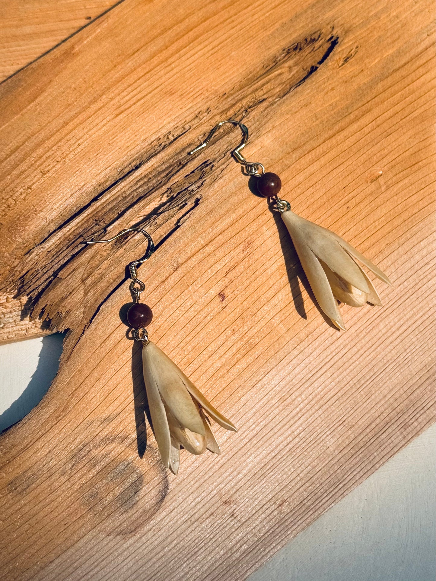 Magnolia Drop Earrings – Natural Elegance in Bloom