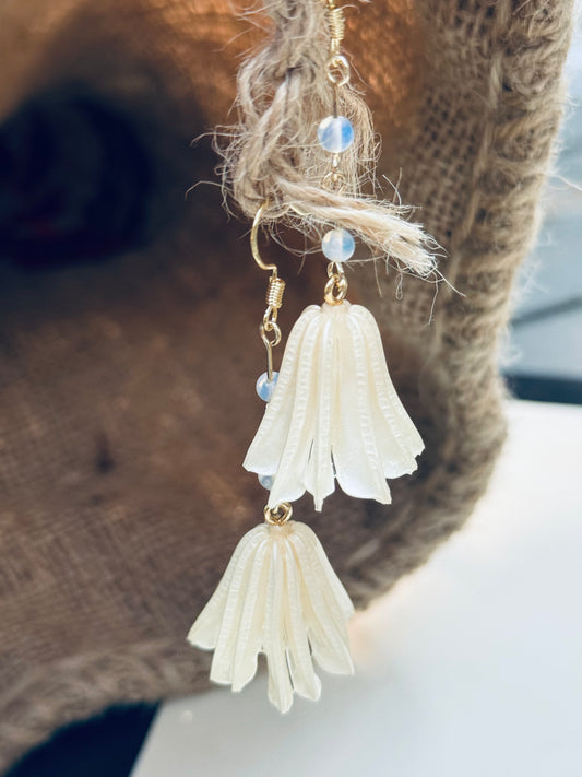 White Star Anise Blossom Earrings