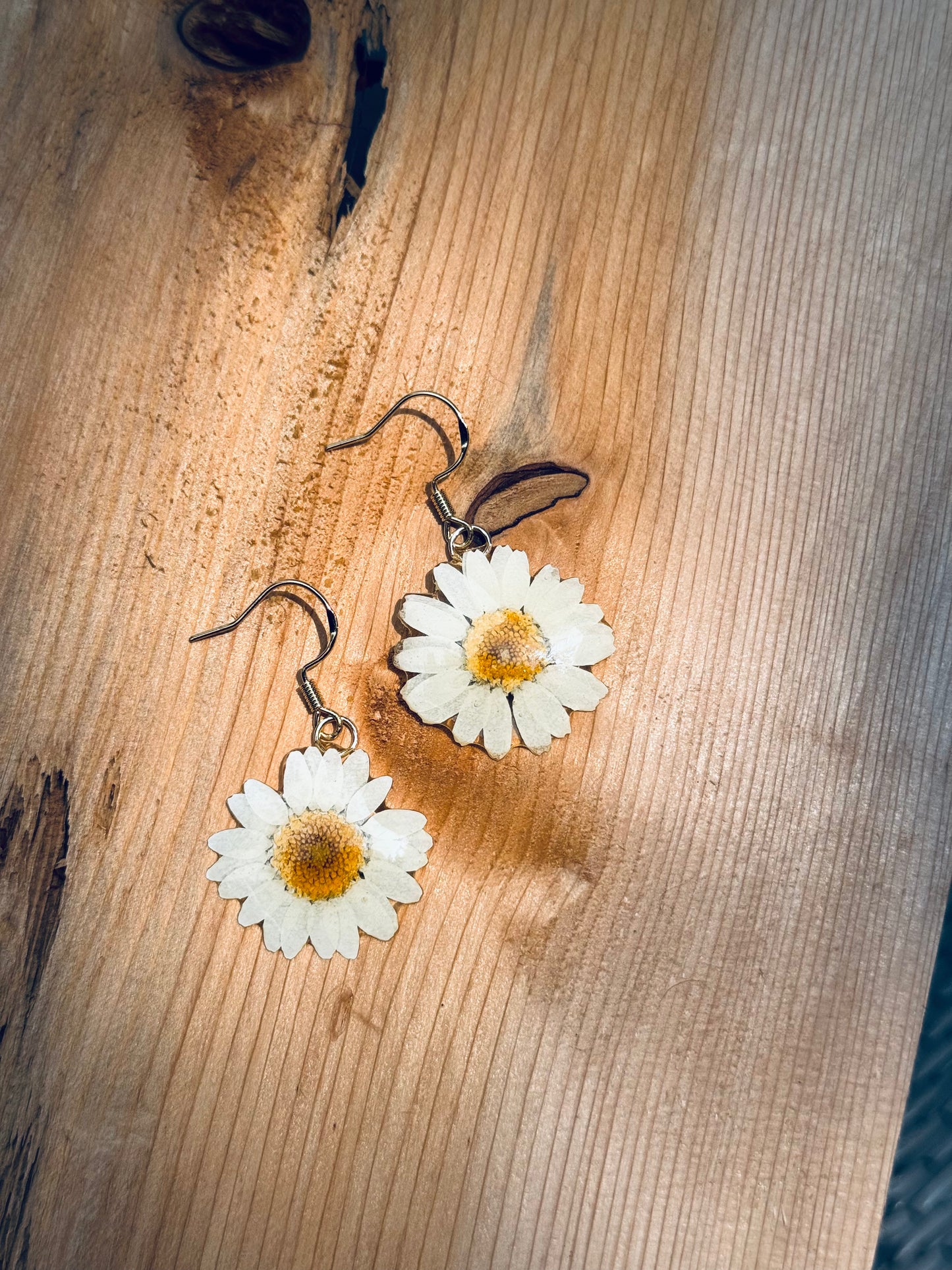 Natural Daisy Earrings – 14K Gold Hook