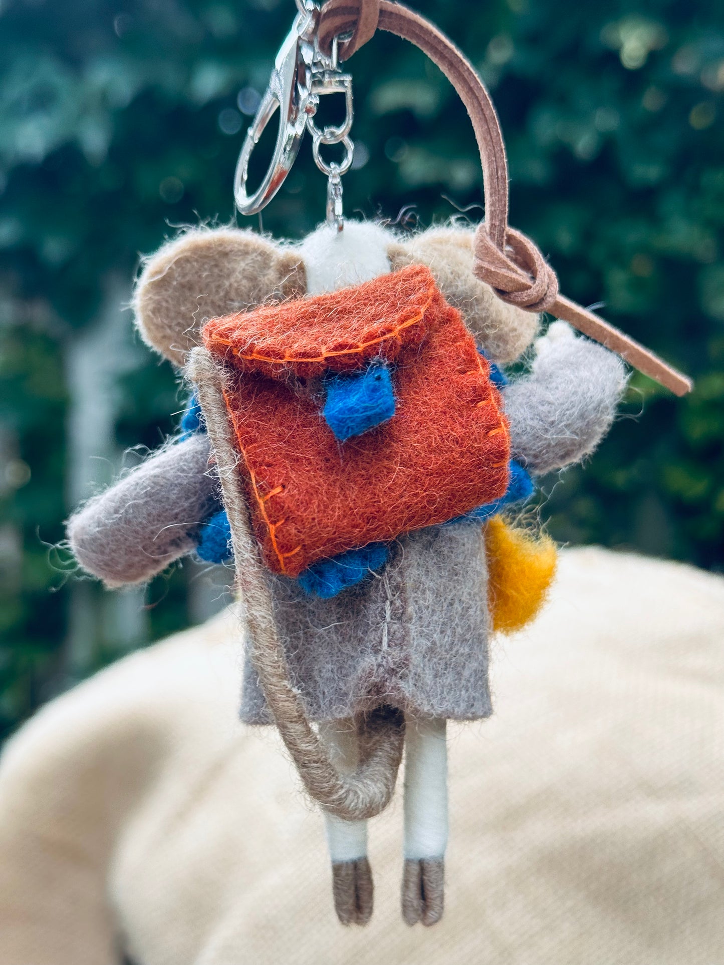 🌼 Adventurer Felted Mouse – Handmade in Nepal