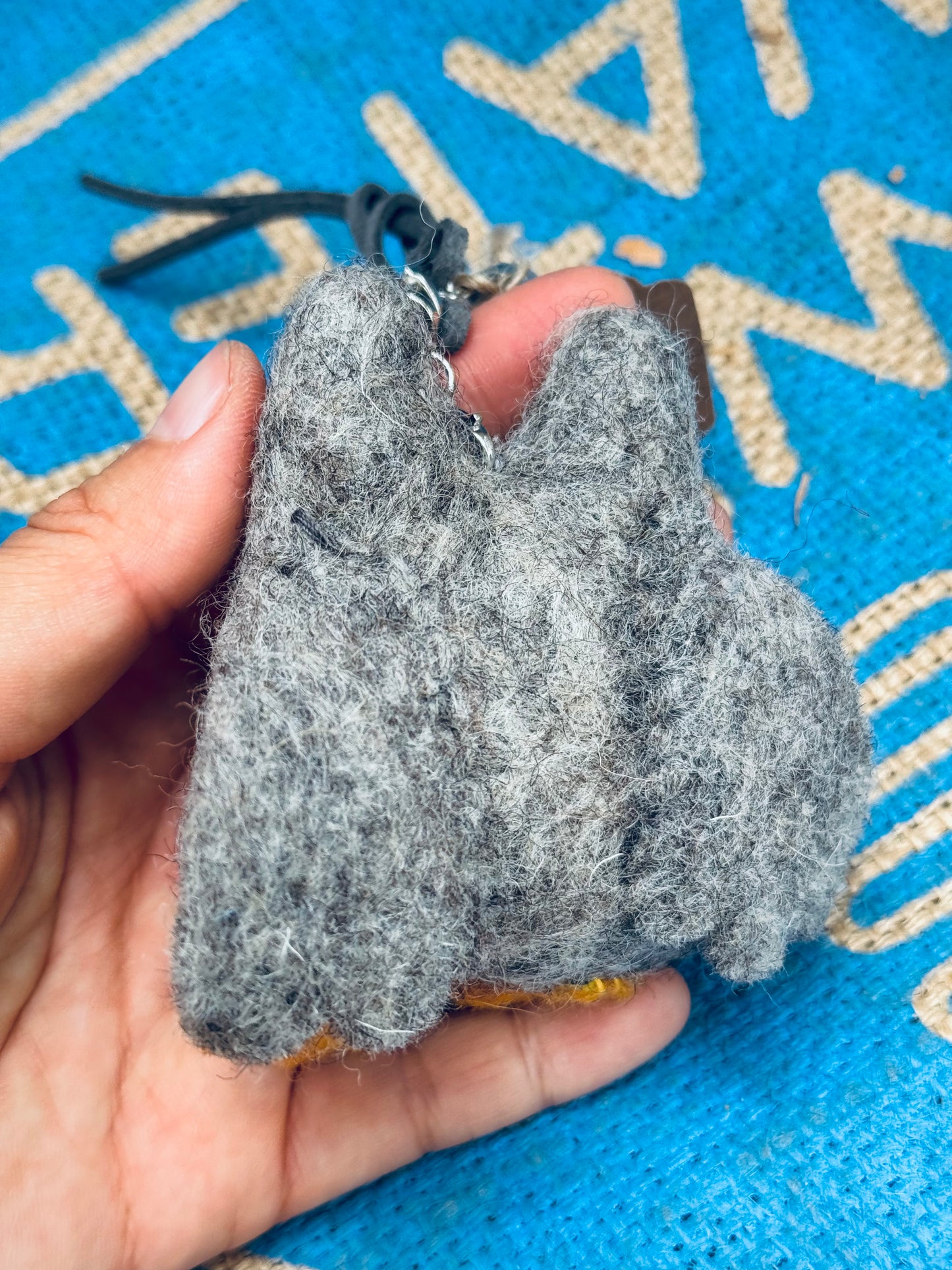 🦉Felted Wool Owl Keychain – Handmade in Nepal