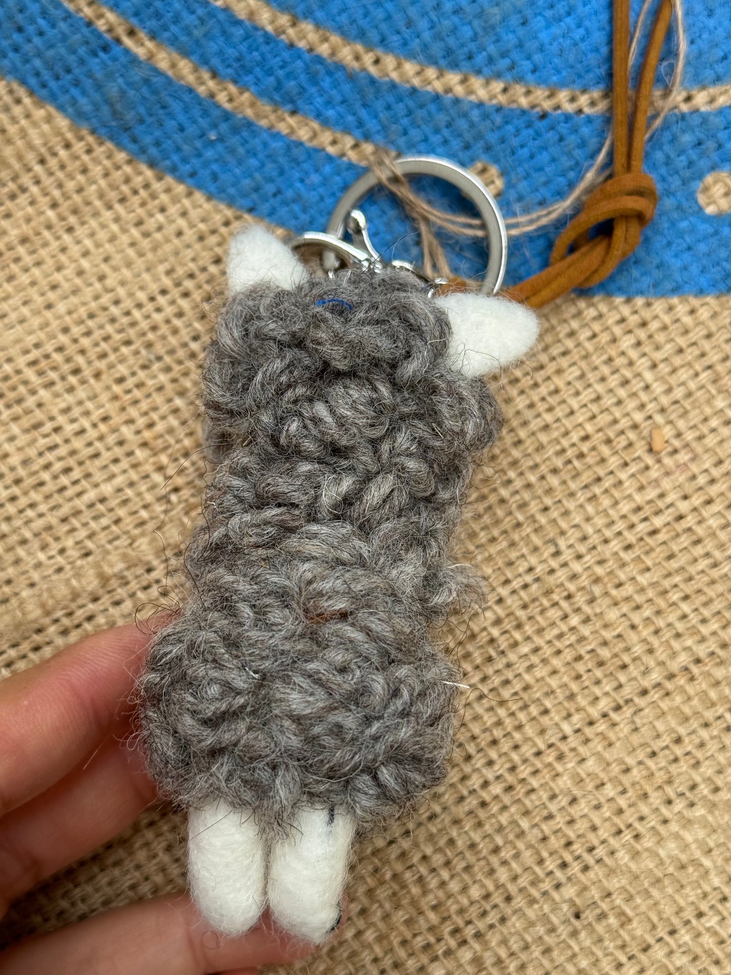 Handmade Felt Wool Lamb Keychain – Flower Hug Edition 🐑🌼