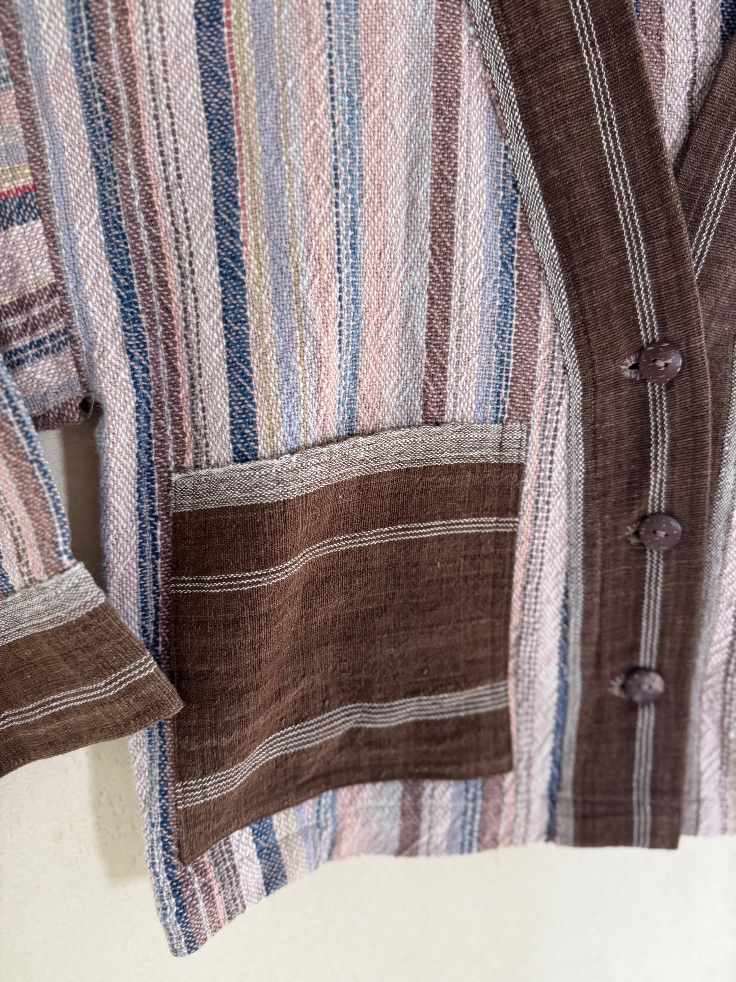 Handmade Thai Patchwork Jacket | Embroidered Cotton Kimono-Style Outerwear