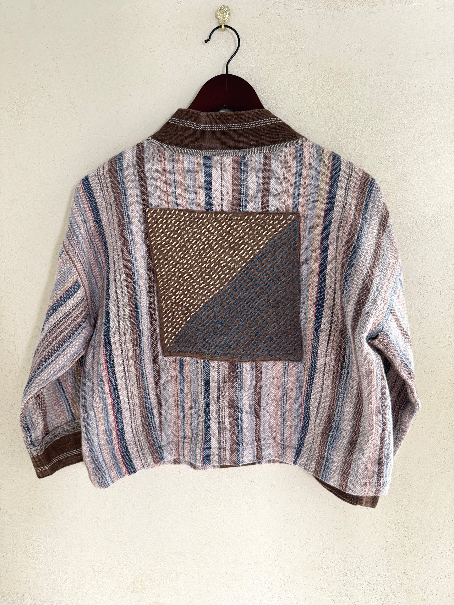 Handmade Thai Patchwork Jacket | Embroidered Cotton Kimono-Style Outerwear