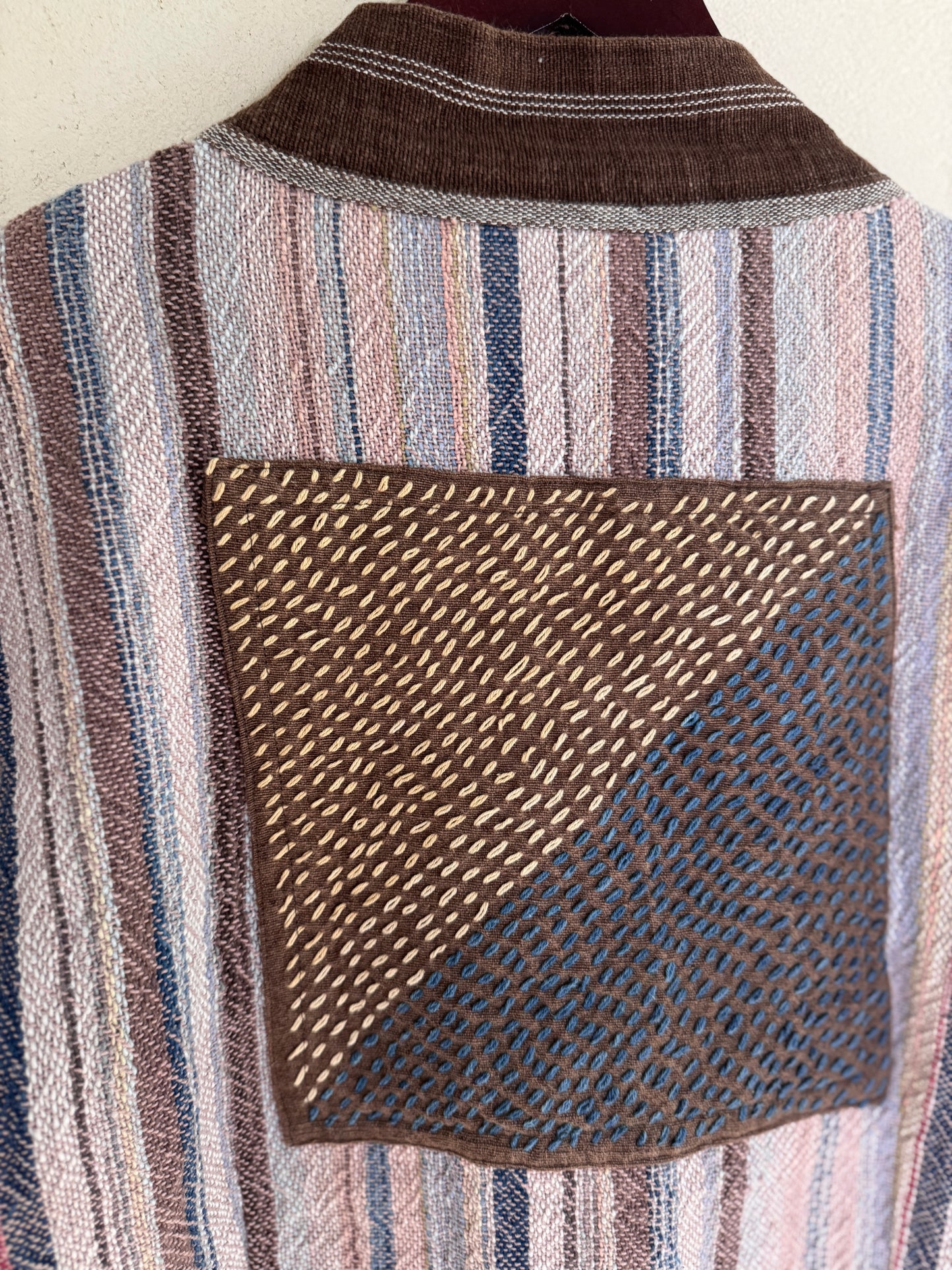 Handmade Thai Patchwork Jacket | Embroidered Cotton Kimono-Style Outerwear